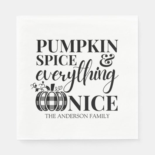 Pumpkin Spice And Everything Nice Fall Servet (Voorkant)