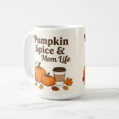 Pumpkin spice and mom life koffiemok (Voorkant links)