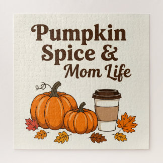 Pumpkin spice and mom life legpuzzel