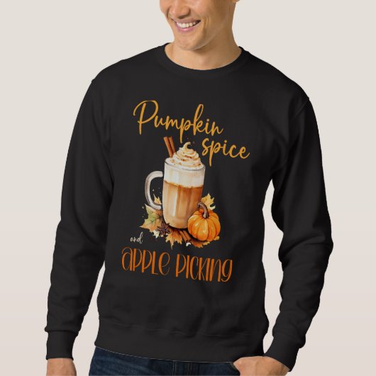 Pumpkin Spice & Apple Picking schattige herfst rus Trui (Voorkant)
