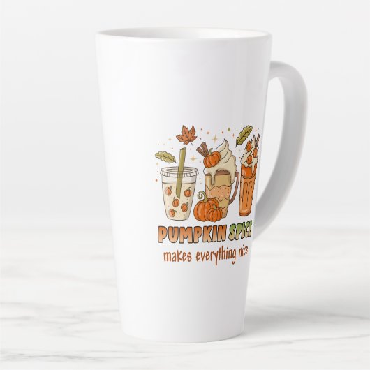 Pumpkin Spice Autumn Drink Art Latte Mok (Rechterhoek)
