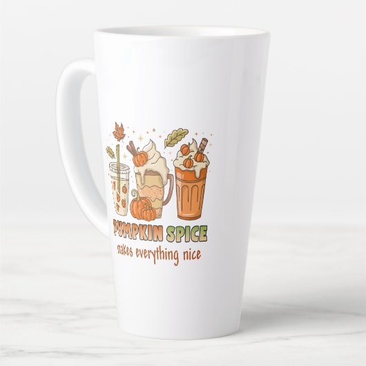 Pumpkin Spice Autumn Drink Art Latte Mok (Linkerhoek)