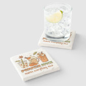 Pumpkin Spice Autumn Drink Art Stenen Onderzetter (Zijkant)