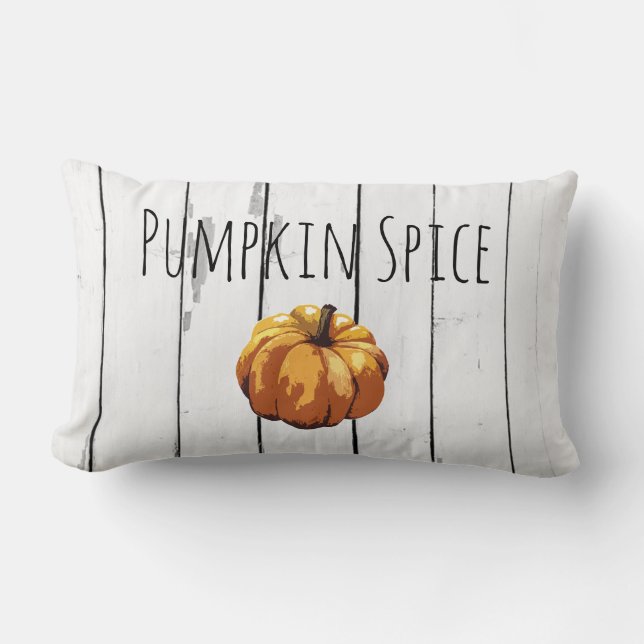 Pumpkin Spice Autumn Farmhouse Shiplap Kussen (Voorkant)