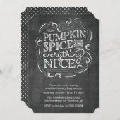 Pumpkin Spice Autumn Herfst Chalk Party Invitation Kaart (Voorkant / Achterkant)