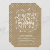 Pumpkin Spice Autumn Herfst Party Uitnodiging (Voorkant / Achterkant)