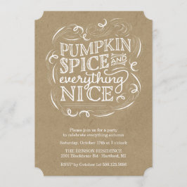 Pumpkin Spice Autumn Herfst Party Uitnodiging