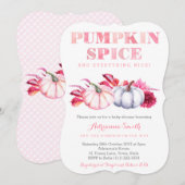 Pumpkin Spice Baby shower nodigt een meisje uit Kaart (Voorkant / Achterkant)