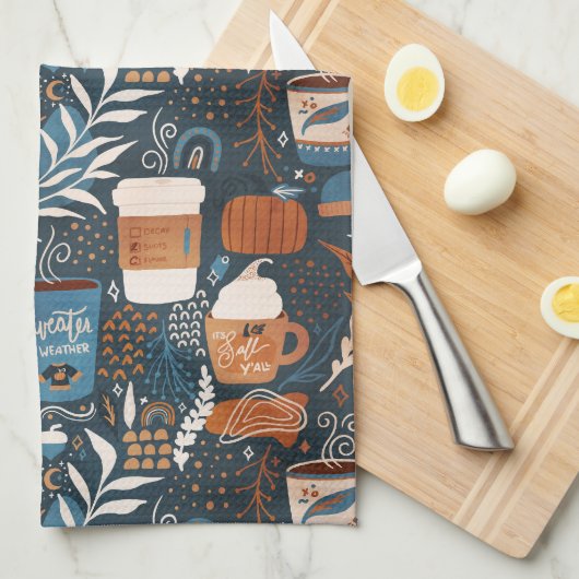 Pumpkin Spice Boho Herfst Theedoek (Quarter Fold)