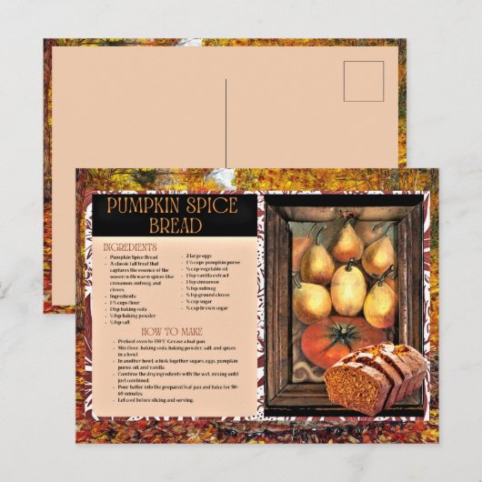Pumpkin Spice Bread Holiday Recept Briefkaart (Voorkant / Achterkant)