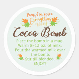 Pumpkin Spice Caca-bommen, pompoen Ronde Sticker