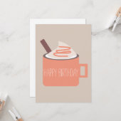 Pumpkin Spice Campfire Mok Birthday Friend Kaart (Voorkant / Achterkant in situ)