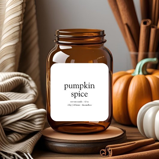Pumpkin Spice Candle Label | minimalistische Herfs