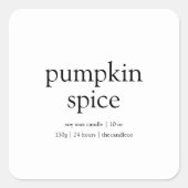 Pumpkin Spice Candle Label | minimalistische Herfs (Voorkant)
