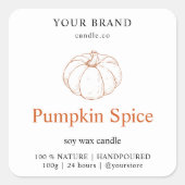 Pumpkin Spice Candle Label | rustieke Herfst (Voorkant)