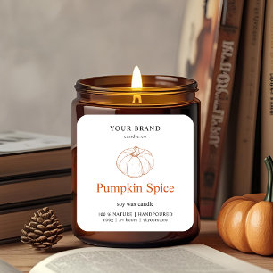 Pumpkin Spice Candle Label   rustieke Herfst
