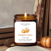 Pumpkin Spice Candle Label | Waterverf Herfst