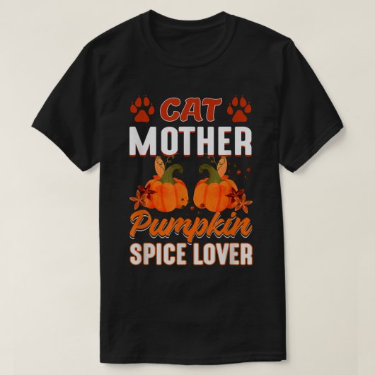 Pumpkin Spice Cat Moeder Lovers Autumn Herfst Seas T-shirt (Design voorkant)