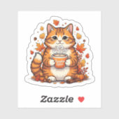 Pumpkin Spice & Cats – Herfst Herfst Kat Sticker (Vel)