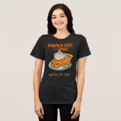 Pumpkin Spice & Chill Funny Thanksgiving Herfst Pu Tri-Blend Shirt (Voorkant volledig)