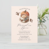 Pumpkin Spice Coffee 60th Birthday Invites Kaart (Staand voorkant)