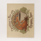 Pumpkin Spice Coffee Art Nouveau Geïnspireerd Ontw Legpuzzel (Verticaal)