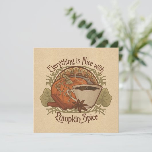 Pumpkin Spice Coffee Get-Together Square Invite Kaart (Staand voorkant)