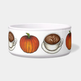 Pumpkin Spice Coffee Latte Autumn Herfst Pet Bowl Voerbakje