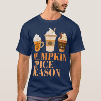 Pumpkin Spice Coffee Latte Autumn Herfst Season Co T-shirt
