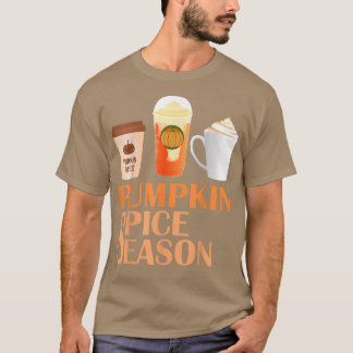 Pumpkin Spice Coffee Latte Autumn Herfst Season Co T-shirt
