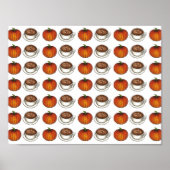 Pumpkin Spice Coffee Latte Autumn Poster Wall Art (Voorkant)