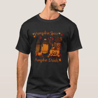 Pumpkin Spice Coffee Latte Herfst Autumn Season He T-shirt
