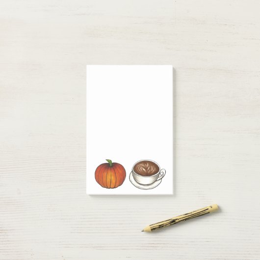 Pumpkin Spice Coffee Latte Post-it Notes (Op bureau)