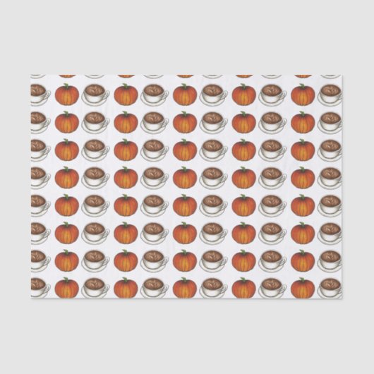 Pumpkin Spice Coffee Latte Tissue Paper Gift Wrap Tissuepapier (Voorkant)