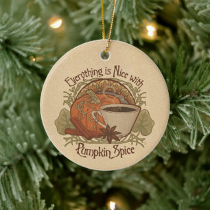 Pumpkin Spice Coffee look Ceramic Ornament