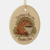 Pumpkin Spice Coffee look Ceramic Ornament (Rechts)