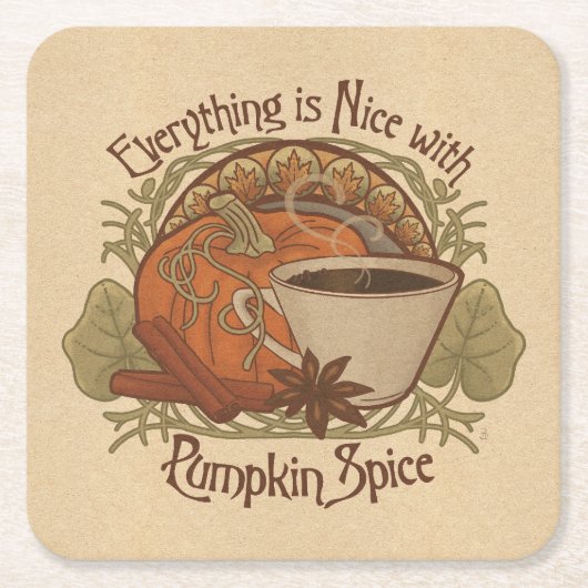 Pumpkin Spice Coffee Party Kartonnen Onderzetters (Voorkant)
