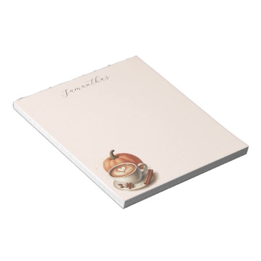 Pumpkin Spice Coffee Themed Notepad Notitieblok (Schuin)