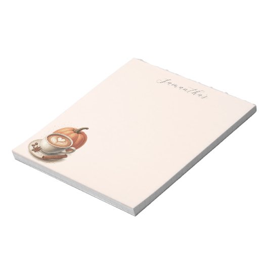 Pumpkin Spice Coffee Themed Notepad Notitieblok (Linkerzijde)