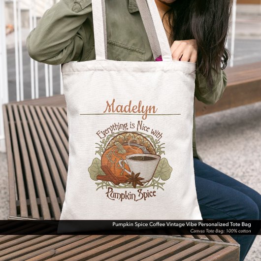 Pumpkin Spice Coffee  Vibe Gepersonaliseerd Tote Bag