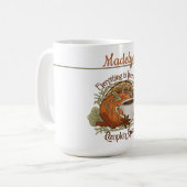 Pumpkin Spice Coffee Vintage Style Custom Name Koffiemok (Voorkant links)