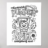 Pumpkin Spice Colour Page Poster (Voorkant)