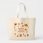 Pumpkin Spice & Cozy Vibes Fall Tote Bag (Voorkant)