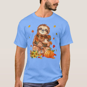Pumpkin Spice Cute Baby Sloth Herfst herfst Thanks T-shirt