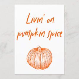 Pumpkin Spice Delicious Autumn Kawaii Word Art Kaart