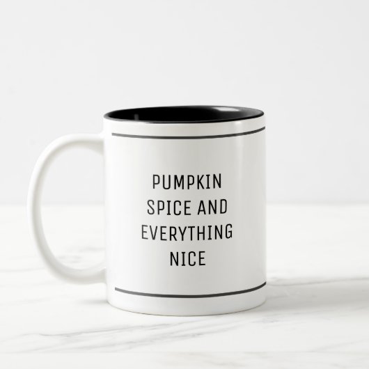 Pumpkin Spice Eenvoudige Herfst Quote Tweekleurige Koffiemok (Links)