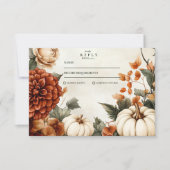 Pumpkin Spice Elegance bruiloft RSVP Kaartje (Voorkant)