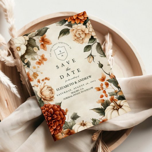 Pumpkin Spice Elegance bruiloft Save The Date