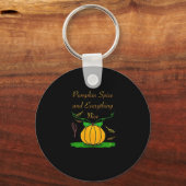 Pumpkin Spice en alles leuke slogan Halloween Sleutelhanger (Voorkant)