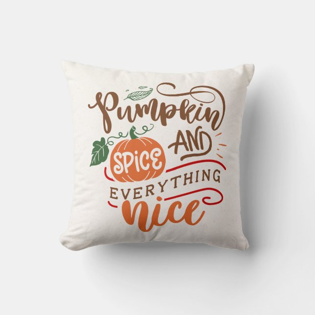 Pumpkin Spice en Alles-Nice Herfst herfst Kussen (Voorkant)